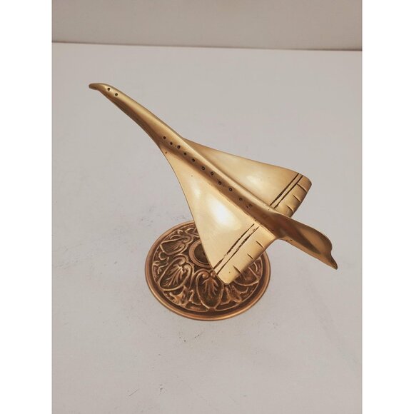 Vintage ‘Supersonic’ Concorde Aeroplane Brass Sculpture Jet Plane - Aeroplane - Picture 1 of 10